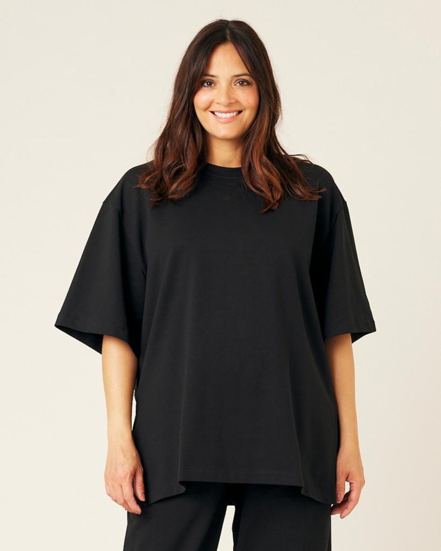 Tops & Bottoms Beyond Nine | Jude Short Drop Sleeve Top Black