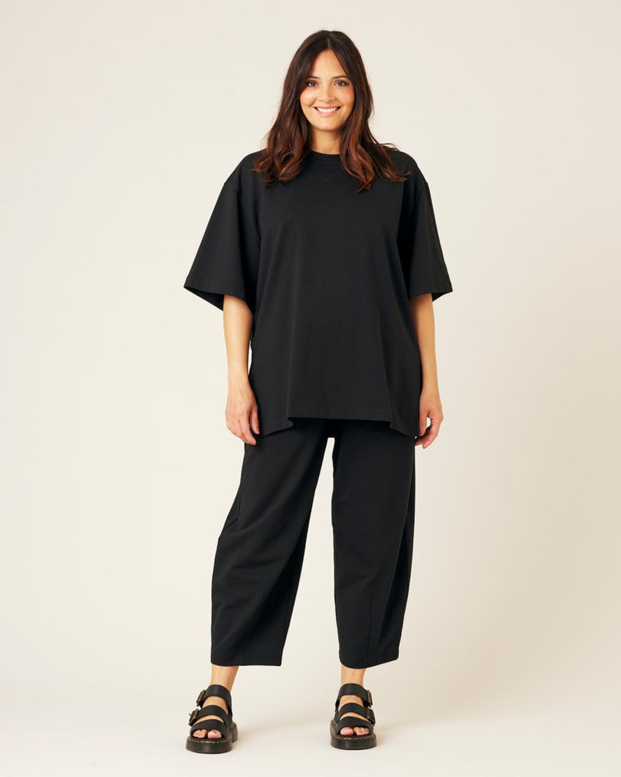 Tops & Bottoms Beyond Nine | Jude Short Drop Sleeve Top Black