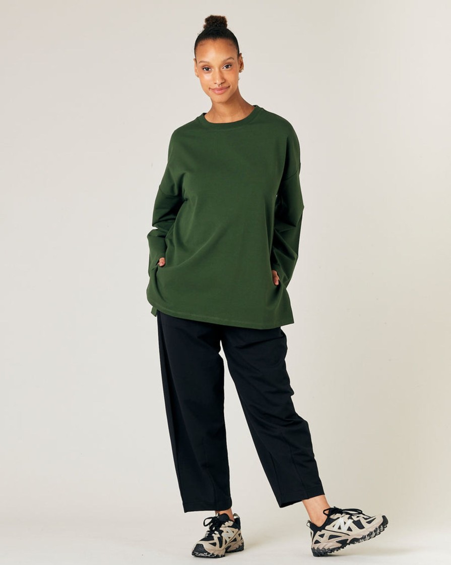 Tops & Bottoms Beyond Nine | Huxley Cotton Jersey Top Kombu Green