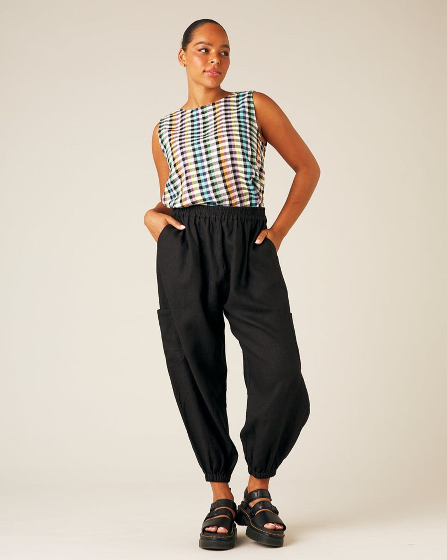 Tops & Bottoms Beyond Nine | Yoli Linen Trousers Black