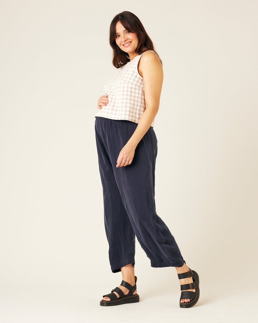 Tops & Bottoms Beyond Nine | Mabel Cupro Trouser Navy