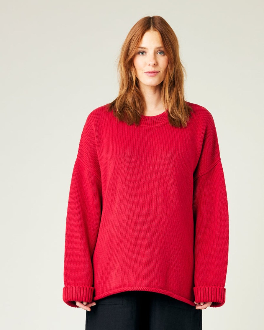 Tops & Bottoms Beyond Nine | Avery Knitted Cotton Jumper Ruby