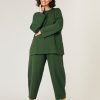 Tops & Bottoms Beyond Nine | Huxley Cotton Jersey Trousers Kombu Green