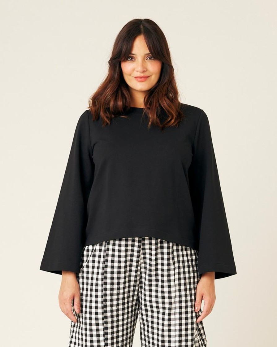 Tops & Bottoms Beyond Nine | Wren Cotton Jersey Top Black