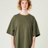 Tops & Bottoms Beyond Nine | Jude Cotton Jersey Short Drop Sleeve Top Olive