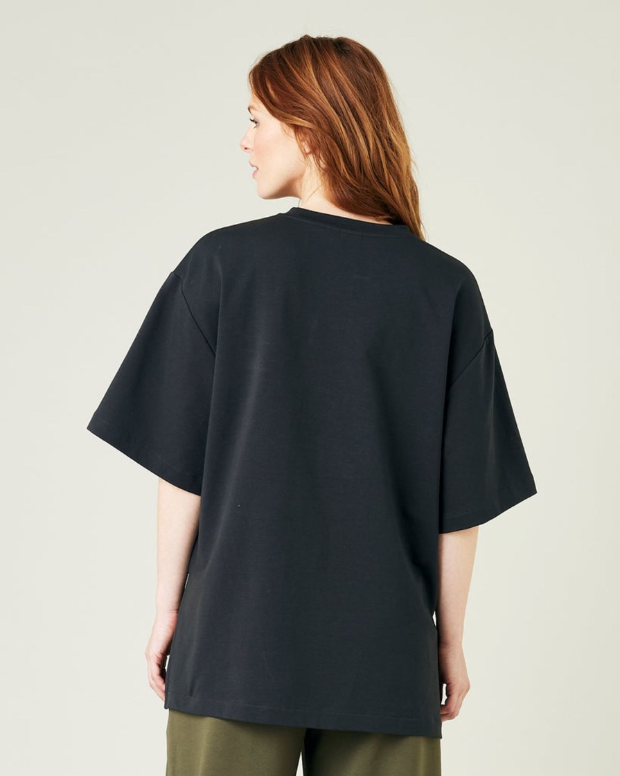 Tops & Bottoms Beyond Nine | Jude Cotton Jersey Short Drop Sleeve Top Slate