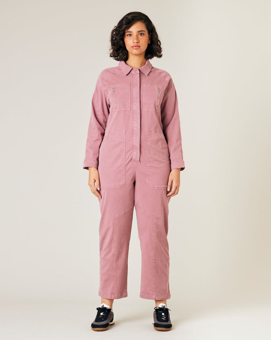 Jumpsuits & Dresses Beyond Nine | Hallie Cotton Coverall Dusty Rose