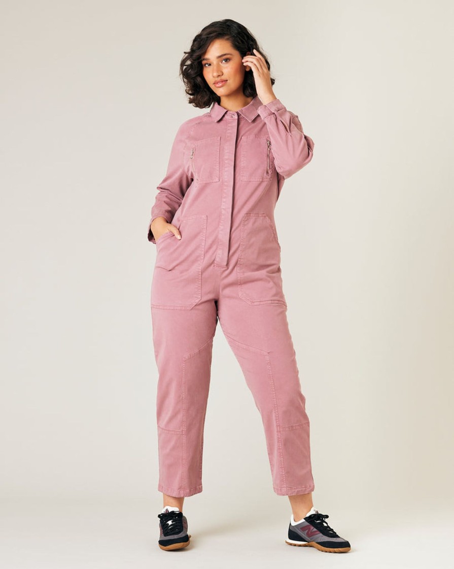 Jumpsuits & Dresses Beyond Nine | Hallie Cotton Coverall Dusty Rose