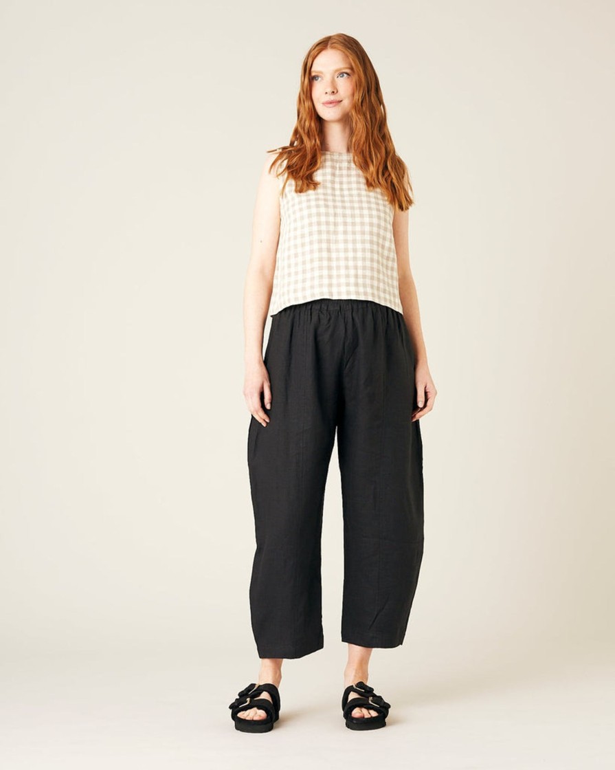 Tops & Bottoms Beyond Nine | Mabel Linen Trousers Black