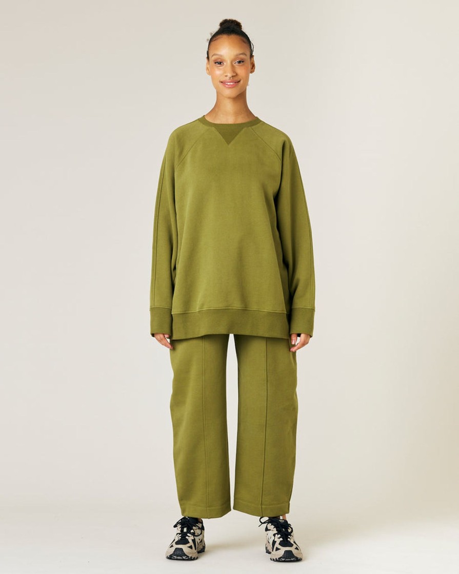 Tops & Bottoms Beyond Nine | Hugh Fleece Jersey Jumper 2.0 Avocado