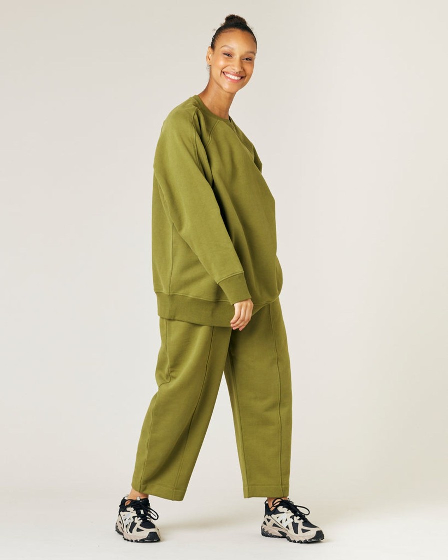 Tops & Bottoms Beyond Nine | Hugh Fleece Jersey Jumper 2.0 Avocado