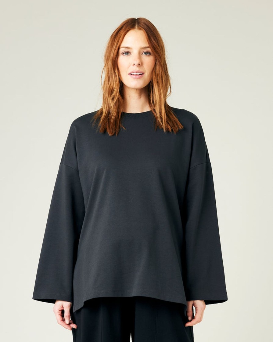 Tops & Bottoms Beyond Nine | Huxley Cotton Jersey Top Slate