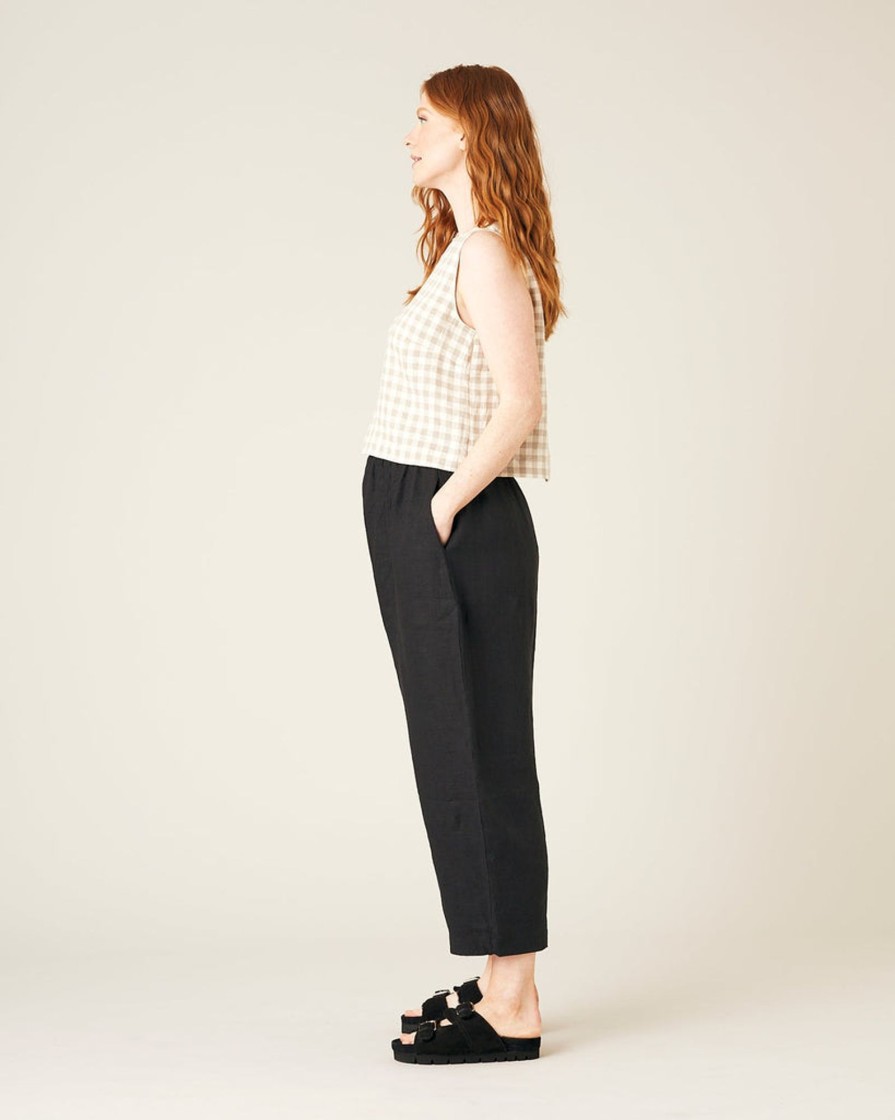 Tops & Bottoms Beyond Nine | Mabel Linen Trousers Black