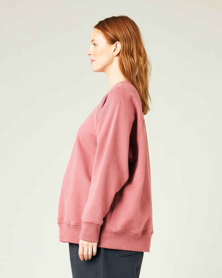 Tops & Bottoms Beyond Nine | Hugh Fleece Jersey Jumper 2.0 Dusty Pink