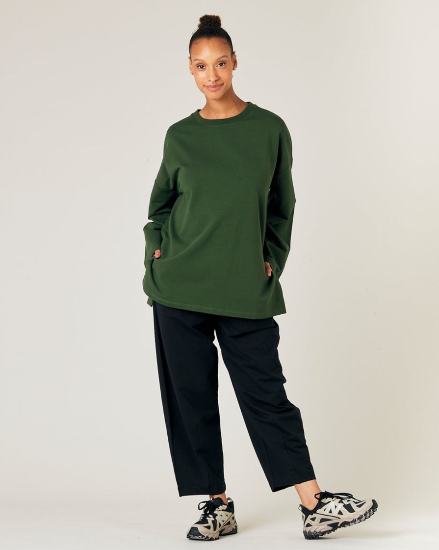 Tops & Bottoms Beyond Nine | Huxley Cotton Jersey Top Kombu Green