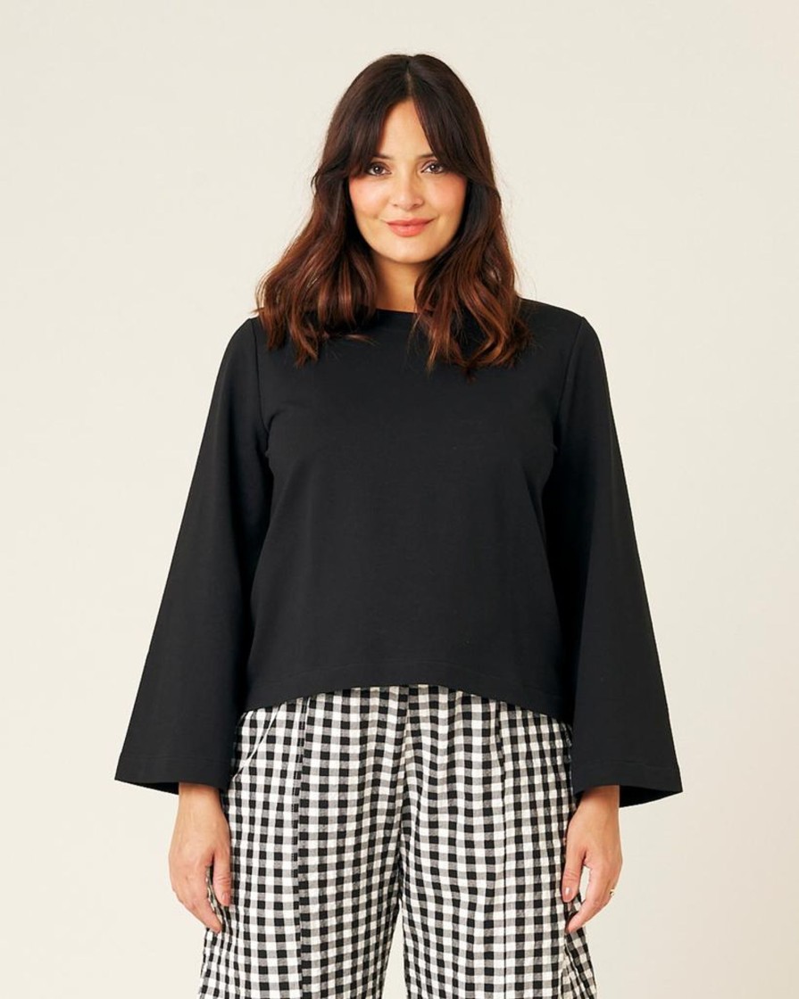 Tops & Bottoms Beyond Nine | Wren Cotton Jersey Top Black