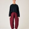 Tops & Bottoms Beyond Nine | Mabel Red And Black Gingham Linen Trousers Red & Black Micro Gingham