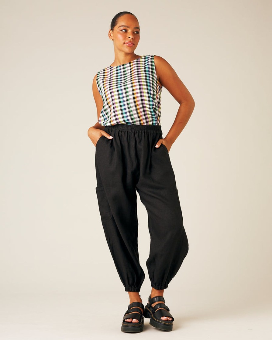 Tops & Bottoms Beyond Nine | Yoli Linen Trousers Black