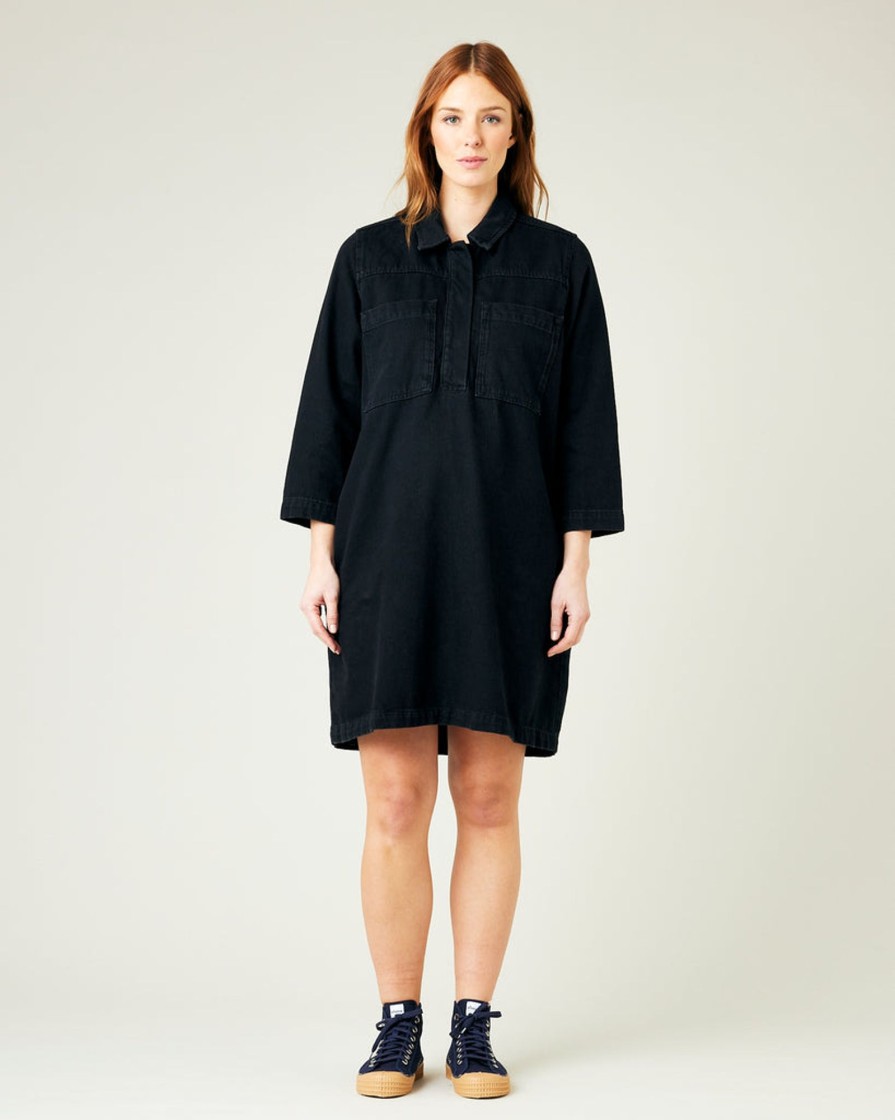 Jumpsuits & Dresses Beyond Nine | Drew Denim Dress Black