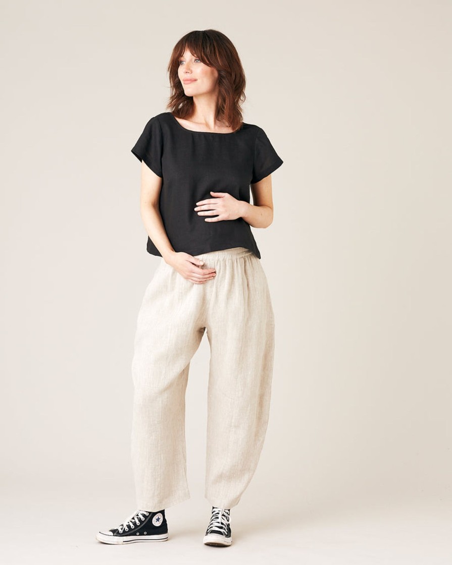 Tops & Bottoms Beyond Nine | Indie Linen Top Black