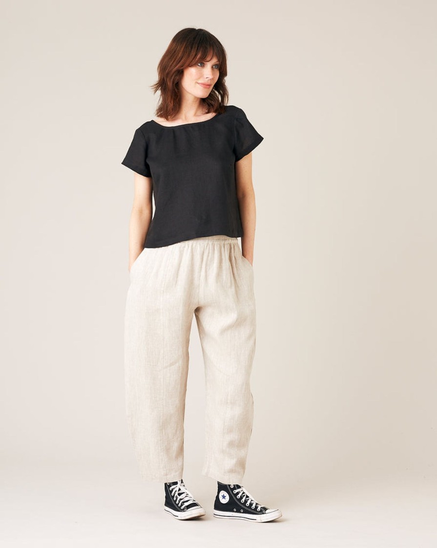 Tops & Bottoms Beyond Nine | Indie Linen Top Black