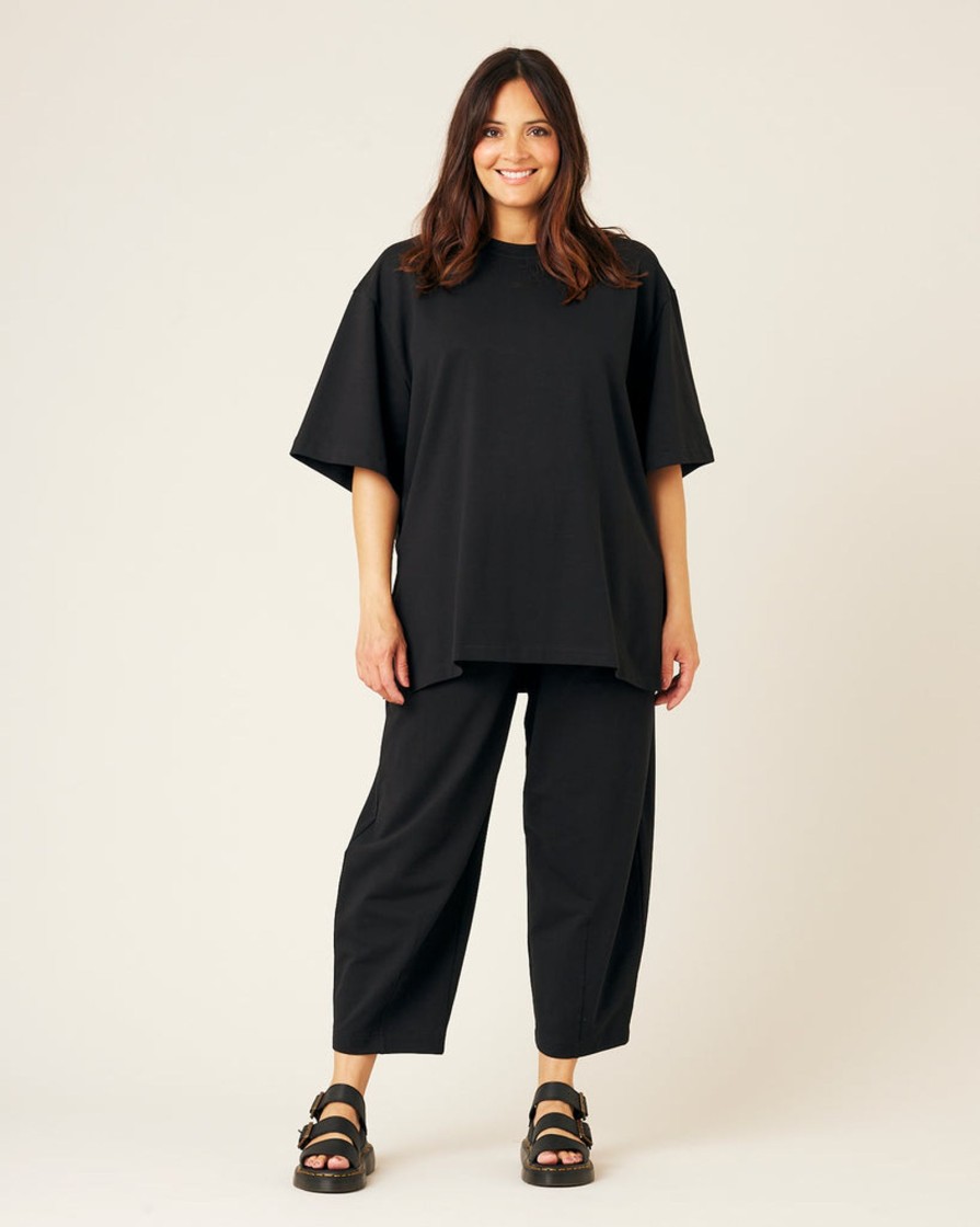 Tops & Bottoms Beyond Nine | Jude Short Drop Sleeve Top Black