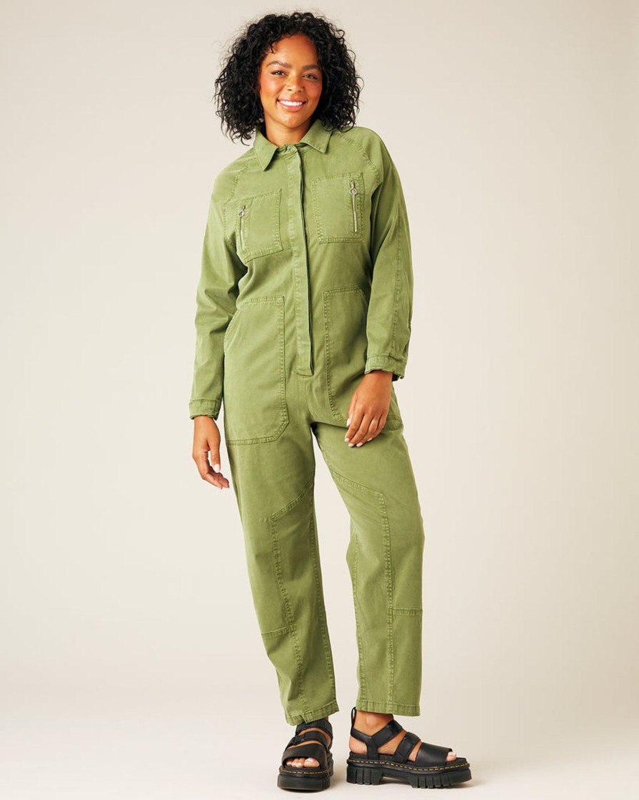 Jumpsuits & Dresses Beyond Nine | Hallie Moss Cotton Coverall Moss Green