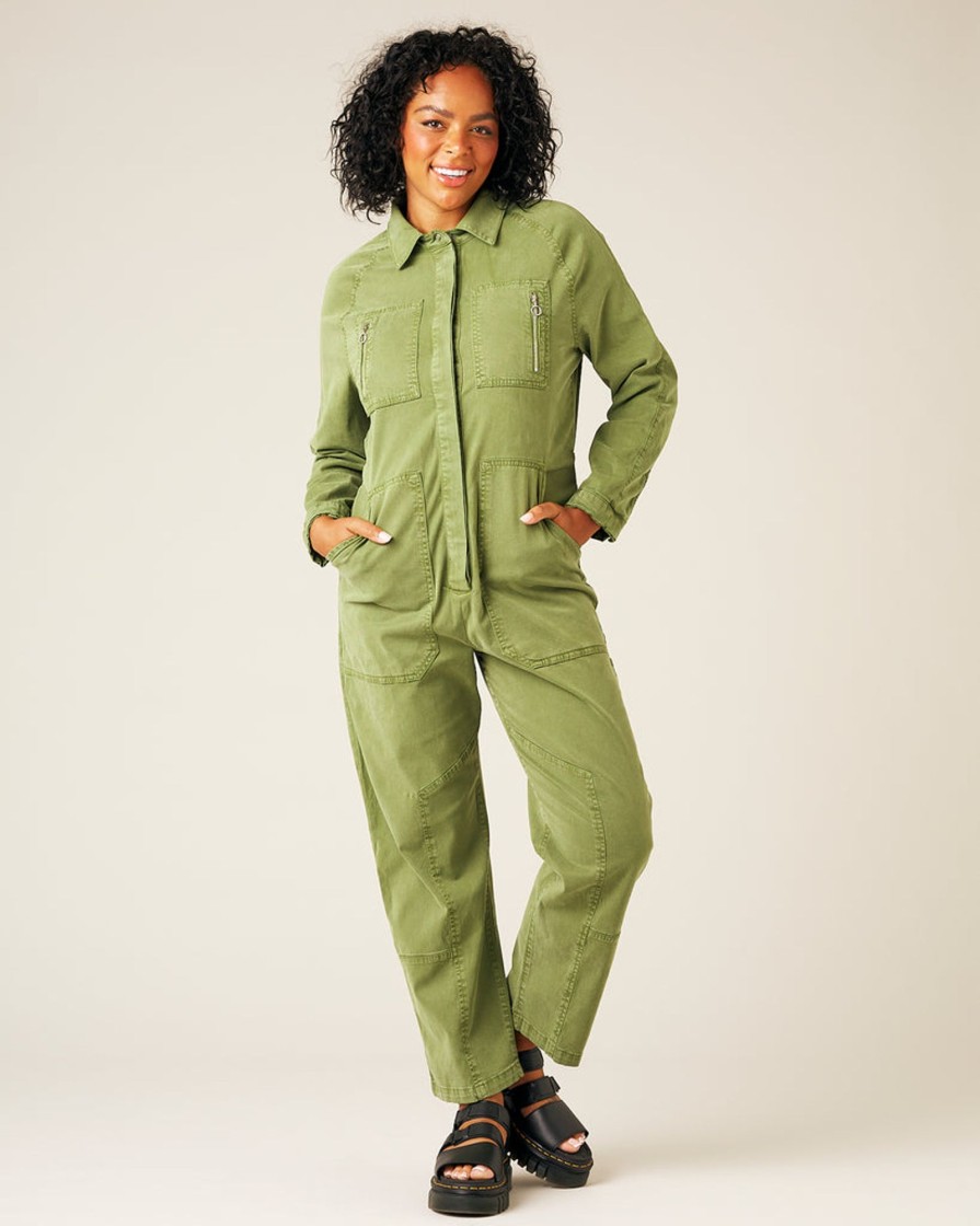 Jumpsuits & Dresses Beyond Nine | Hallie Moss Cotton Coverall Moss Green