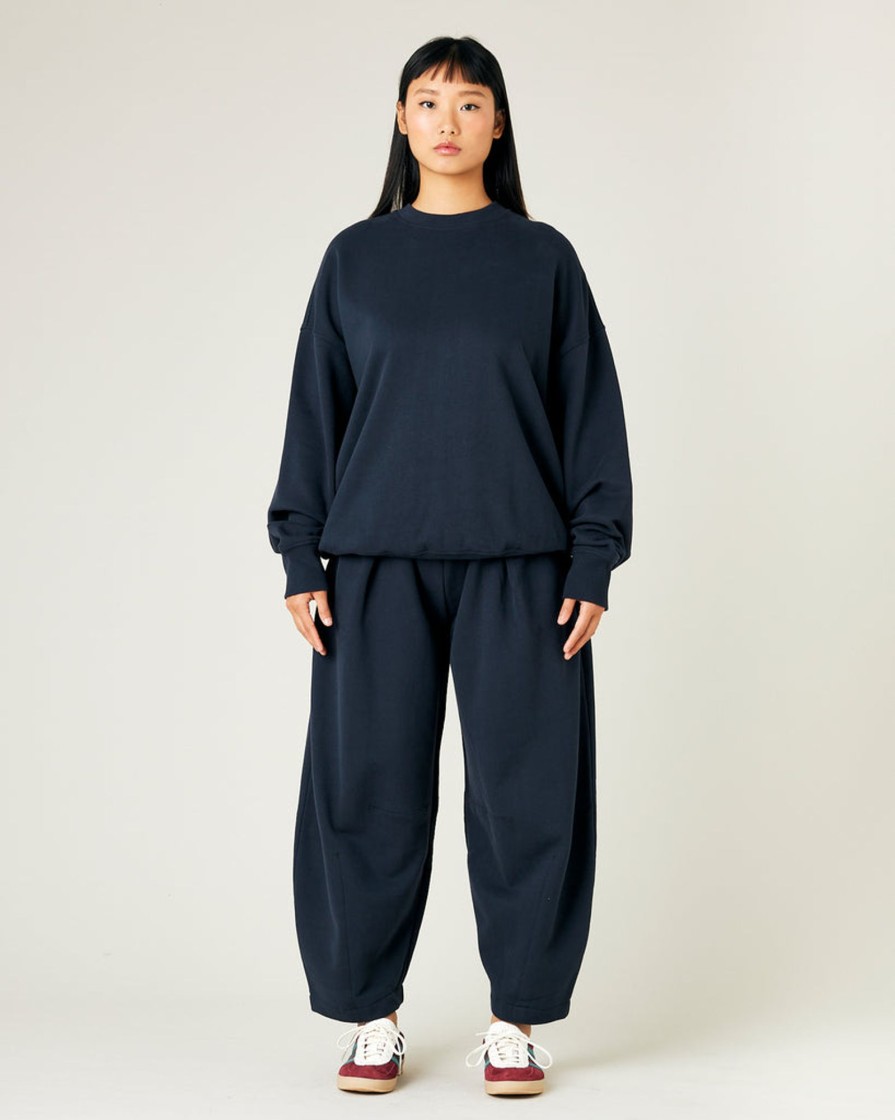 Tops & Bottoms Beyond Nine | Daisy Organic Cotton Jersey Trousers Navy