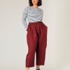 Tops & Bottoms Beyond Nine | Mabel Linen Trousers Brick