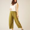 Tops & Bottoms Beyond Nine | Mabel Cupro Trouser Olive Oil