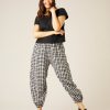 Tops & Bottoms Beyond Nine | Yoli Linen Trousers Mono Check