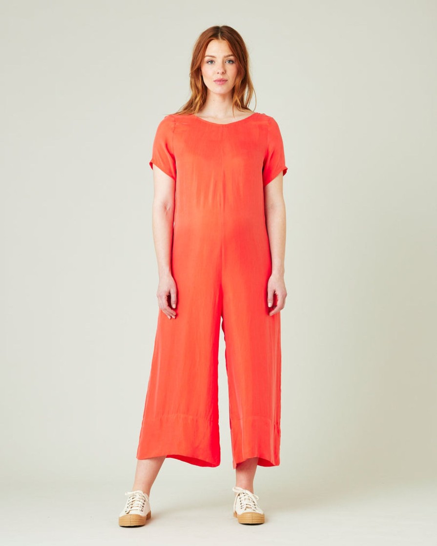 Jumpsuits & Dresses Beyond Nine | Celine Cupro Jumpsuit Coral