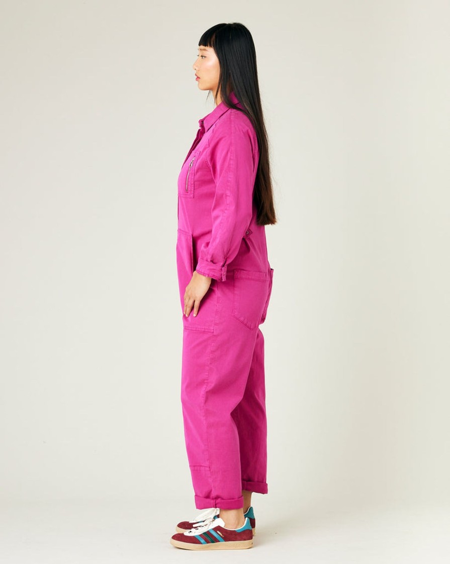 Jumpsuits & Dresses Beyond Nine | Hallie Cotton Coverall Fuchsia