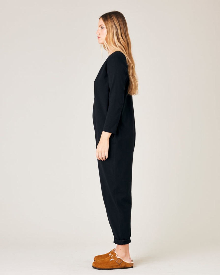 Jumpsuits & Dresses Beyond Nine | Milly Cotton Jersey Jumpsuit With Pockets Black