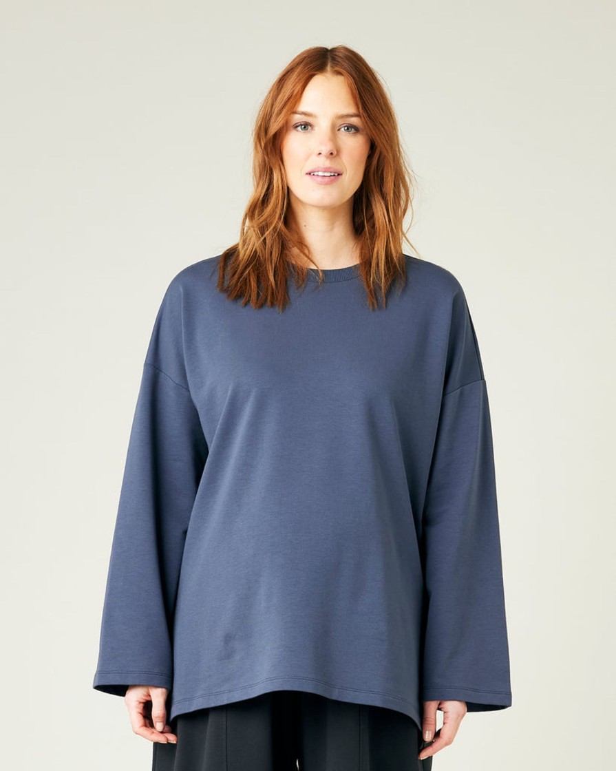 Tops & Bottoms Beyond Nine | Huxley Cotton Jersey Top Storm Blue