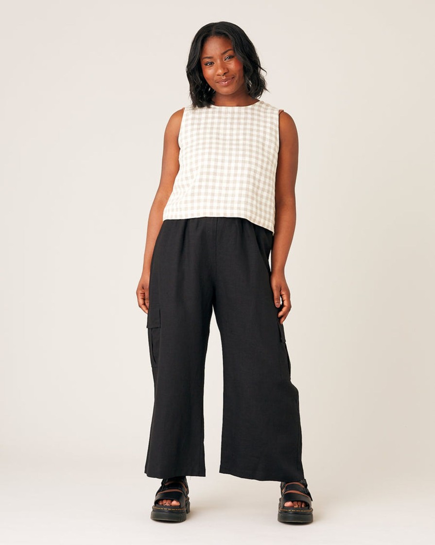 Tops & Bottoms Beyond Nine | Orla Wide Leg Linen Trousers Black