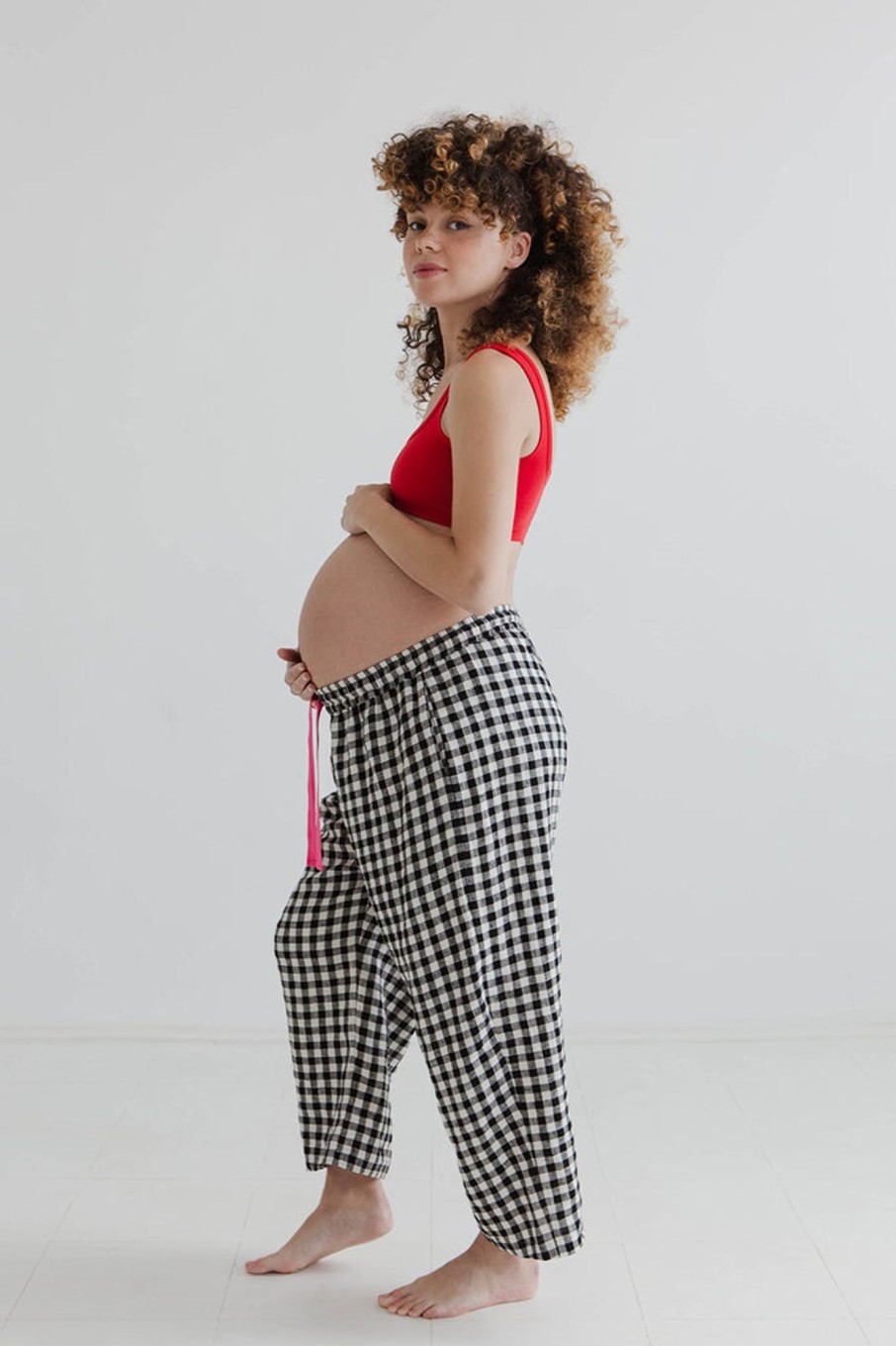 Tops & Bottoms Beyond Nine | Ultimate Pj Trousers Black And White Gingham