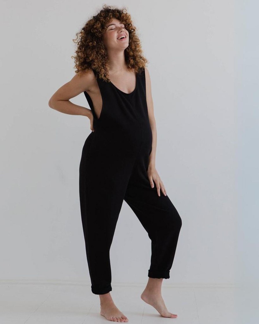 Jumpsuits & Dresses Beyond Nine | Laura 100% Organic Cotton Jumpsuit Black