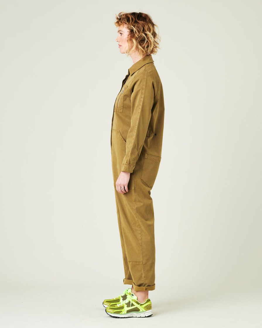 Jumpsuits & Dresses Beyond Nine | Hallie Cotton Coverall Nut Green