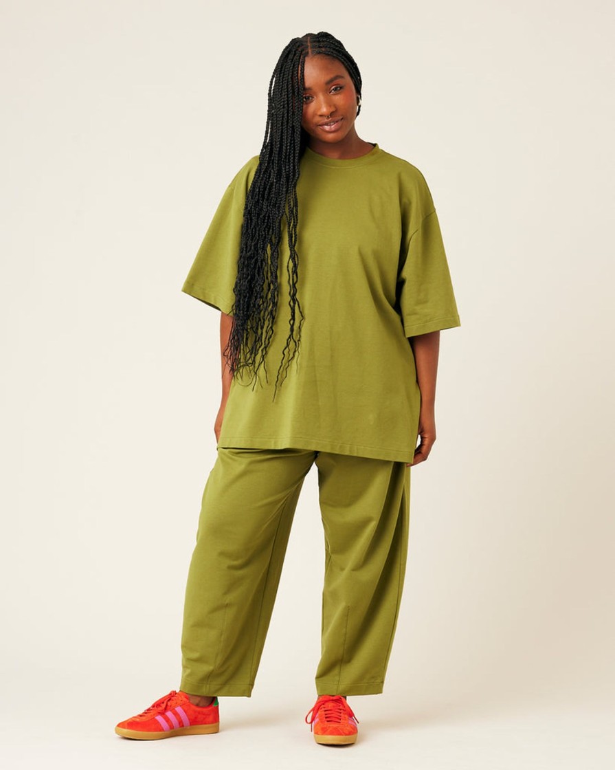 Tops & Bottoms Beyond Nine | Jude Short Drop Sleeve Top - Moss Green