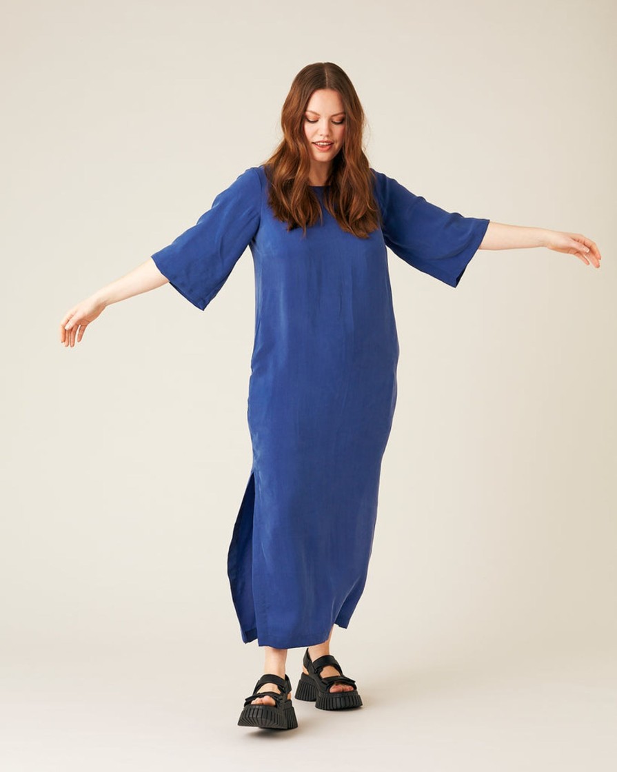 Jumpsuits & Dresses Beyond Nine | Juno Cupro Dress Cobalt