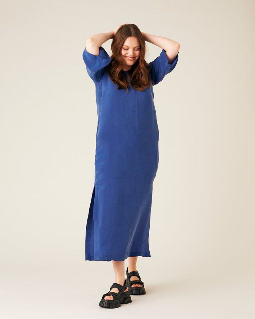 Jumpsuits & Dresses Beyond Nine | Juno Cupro Dress Cobalt