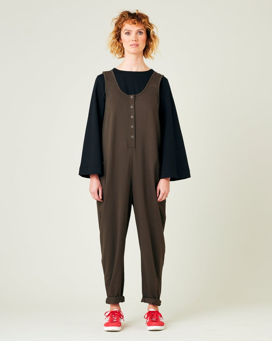 Jumpsuits & Dresses Beyond Nine | Poppy Cotton Jersey Jumpsuit Cocoa