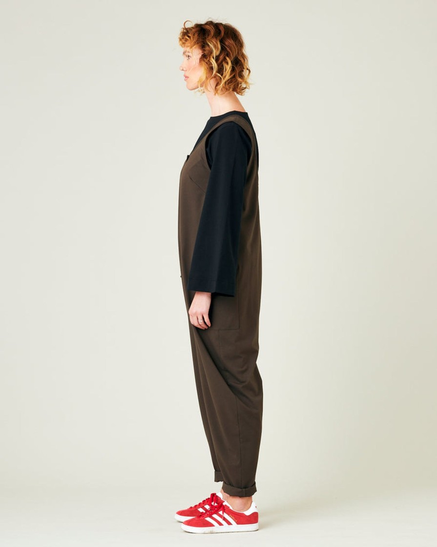 Jumpsuits & Dresses Beyond Nine | Poppy Cotton Jersey Jumpsuit Cocoa