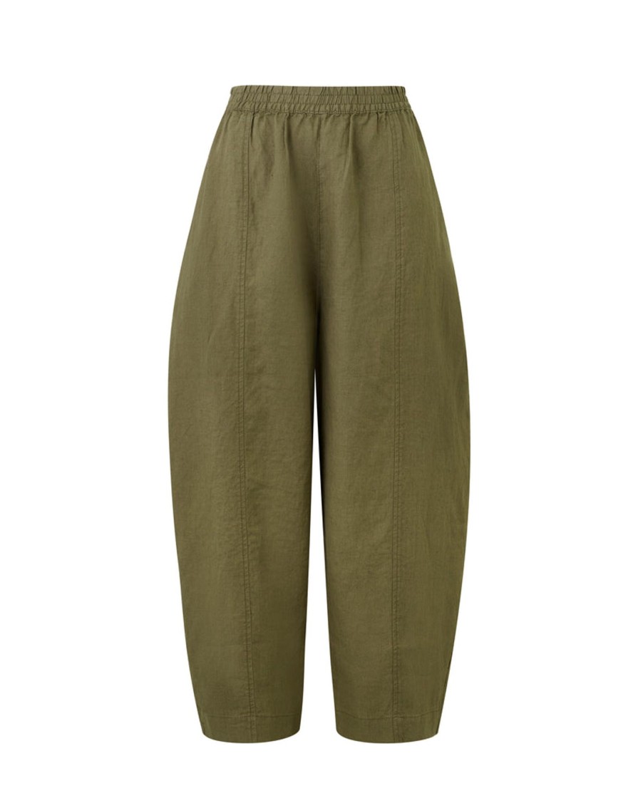 Tops & Bottoms Beyond Nine | Mabel Linen Trousers Light Khaki