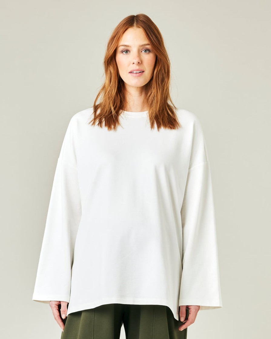 Tops & Bottoms Beyond Nine | Huxley Cotton Jersey Top Off White