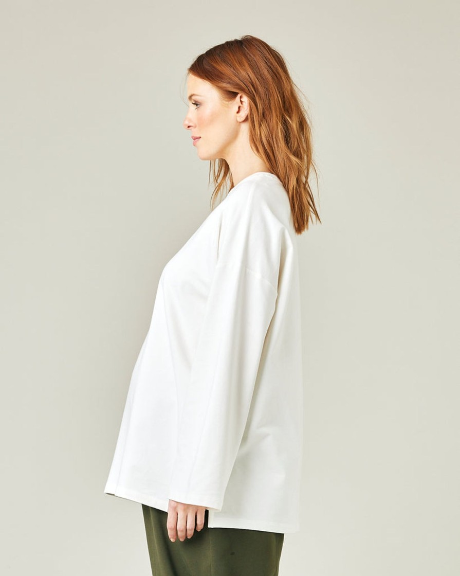 Tops & Bottoms Beyond Nine | Huxley Cotton Jersey Top Off White