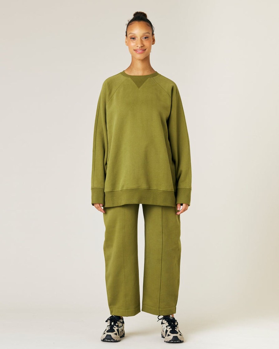 Tops & Bottoms Beyond Nine | Hugh Fleece Jersey Jumper 2.0 Avocado