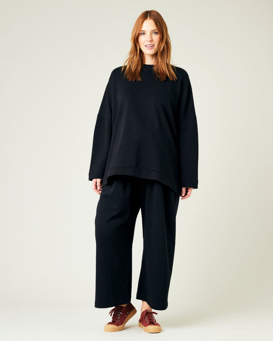 Tops & Bottoms Beyond Nine | Taylor Black Cotton Jersey Top